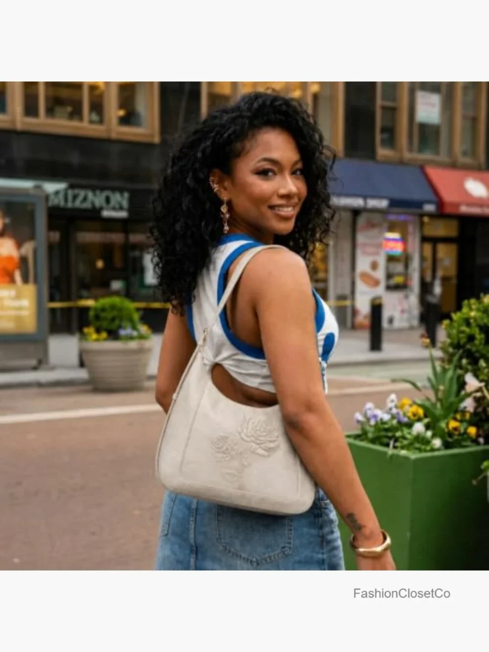 Vegan Leather Embossed Hobo Purse with Adjustable Strap, Compact Daily Handbag